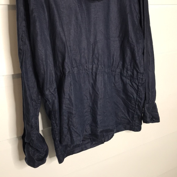 Lauren Ralph Lauren 100% Linen Lightweight Hooded Jacket in Navy - Picture 11 of 12